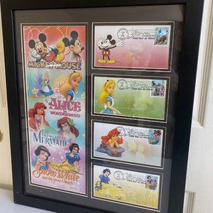 Disney Framed Art Limited Edition Mickey Mouse Alice  Snow White Little Mermaid